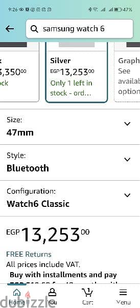 Samsung 6 watch newest model 47 5