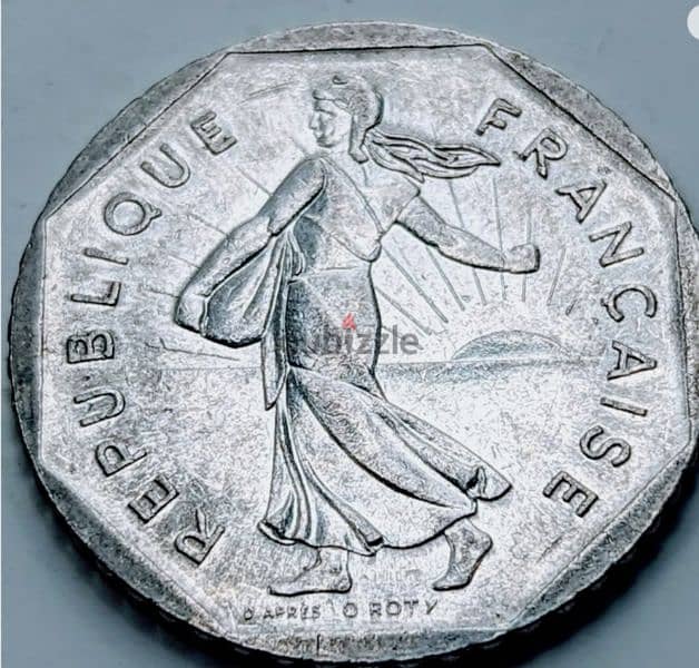 2 Francs 1979 Monnaie de Paris فرنك عمله فرنسيه نادره 10 الآلاف جنيه 1