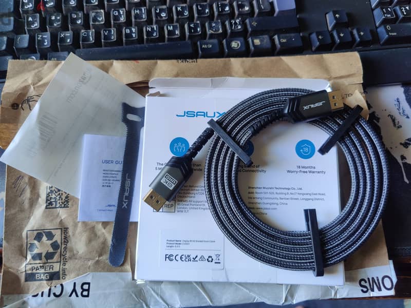 JSAUX 8K DisplayPort Cable 1.4, DP Cable 2M 1