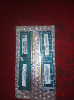 4 جيجا رامات DDR3 2x2 زي الجديدة 10600
