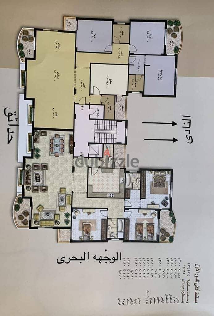 شقة للايجار بدون مفروش بمدينة الرحاب 2 نموذج 224م المرحلة السابعة الدور الثاني 3