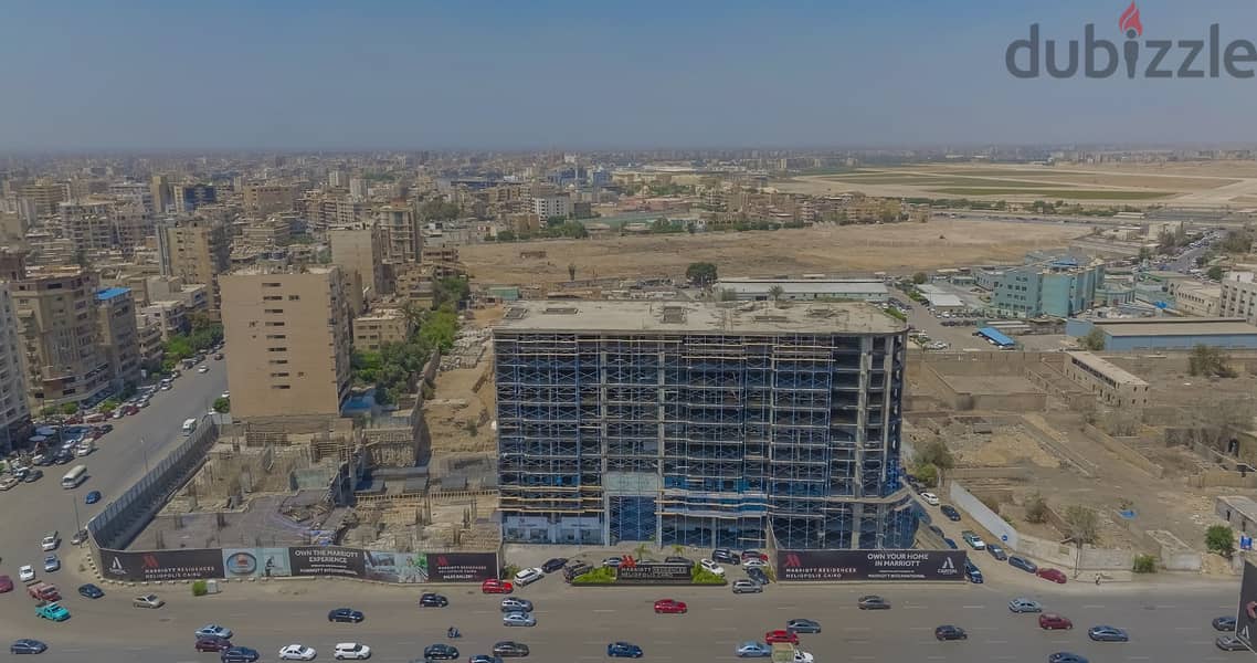 For sale, an apartment of 125 m directly on the Suez Road, fully finished, with kitchen + adaptations, with a 10% down payment 0
