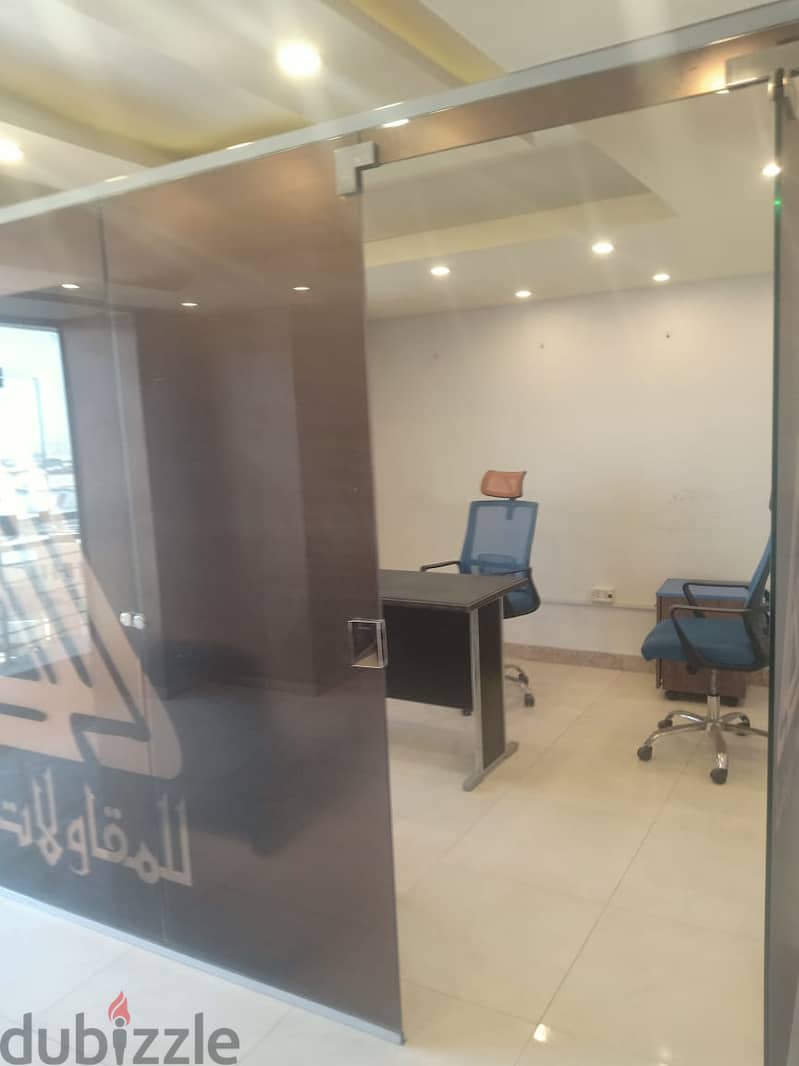 مكتب مفروش 300 م للايجار في مدينة نصر علي شارع رئيسي Nasr city 7