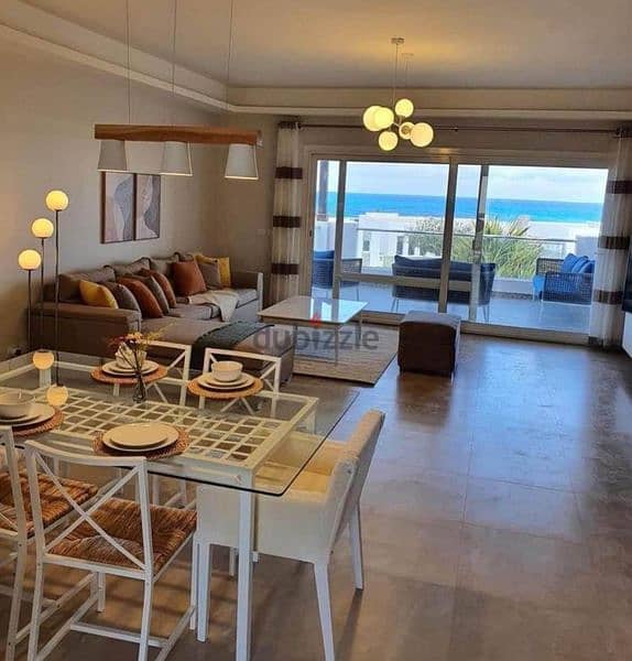 ready to move - chalet for sale in la vista ras el hikma ,north coast , sea view &lagoon (3BR) with installments , fully finished high quality 1