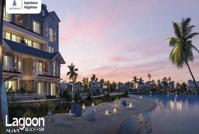0% down payment on 7 years installments plan - beach house on crystal lagoon villa for  sale in aliva mountain view mostakbal city ,new cairo 3