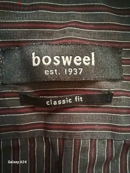 قميص صيفى مقلم Bosweel , قطن 100% ,39, classic fit (مستعمل) 1