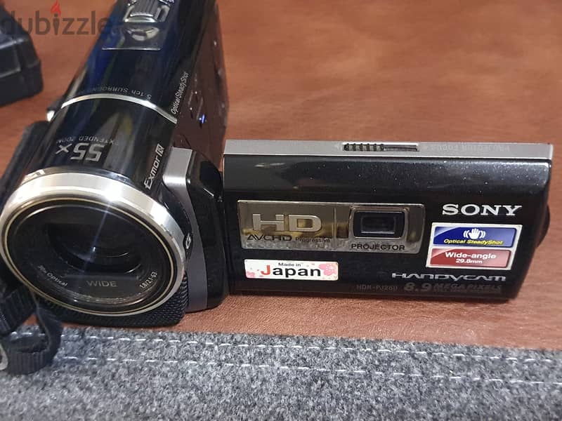 سوني هاند كام ببروجيكتور Sony HDR PJ260e with Projector Made in japan 1