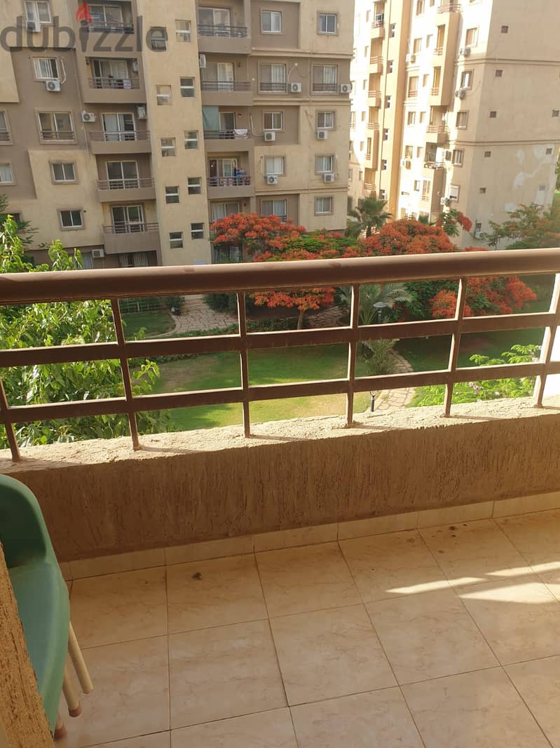 Furnished apartment for rent in Madinaty, 89 meters, in B6, a distinguished floor, with a wide garden view, next to services 0