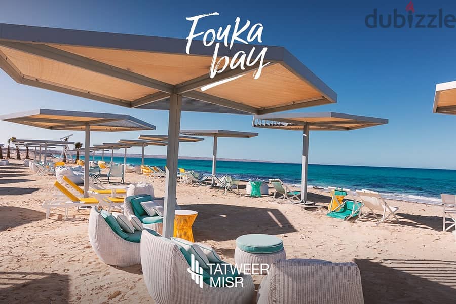 With a 5% down payment, a hotel chalet for sale, finished with appliances, first row on the sea, in Fouka Bay, Ras El Hekma, North Coast 11