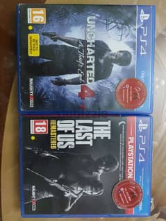 Uncharted 4 + The Last Of Us remastered for ps4