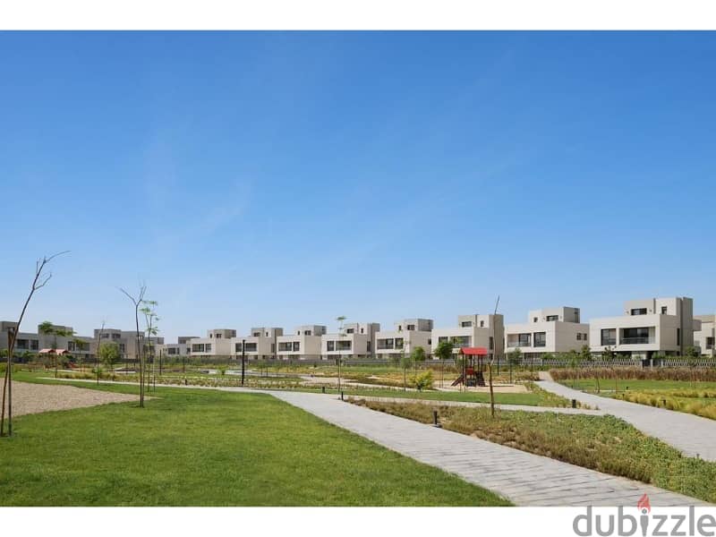 In installments, twin house 317sqm with garden semi-finished prime view, ready to move in Al Burouj Compound 8