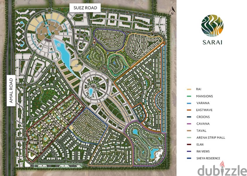 S Villa for sale in Sarai Compound 239 m + 58 garden , Future City 7