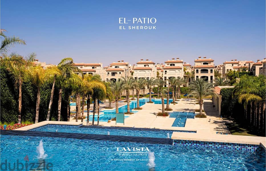 Immediate receipt of a villa in the finest compound in Shorouk, El Patio Prime Compound from La Vista, in installments over the longest payment period 8