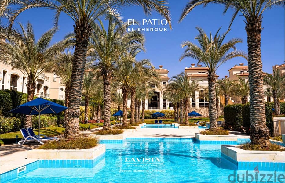 Immediate receipt of a villa in the finest compound in Shorouk, El Patio Prime Compound from La Vista, in installments over the longest payment period 9