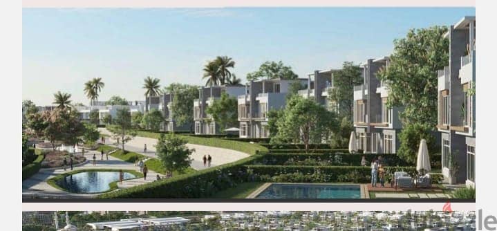 Live now in Dunes Sheikh Zayed in installments over 8 years and own a corner villa with a swimming pool and a lagoon view 11