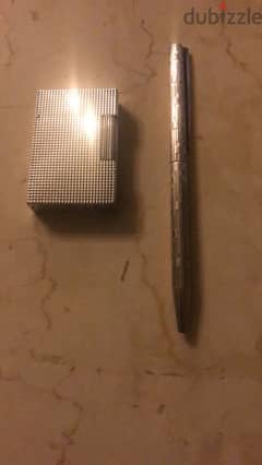 DuPont lighter and pen silver