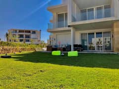 Ground Chalet for sale in Seashell North Coast Fully Furnished and Finished with ACs with Garden Very Prime Location Pool View
