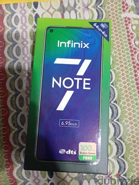 infinix note 7   وشاحنه الاصلي وعلبته 5