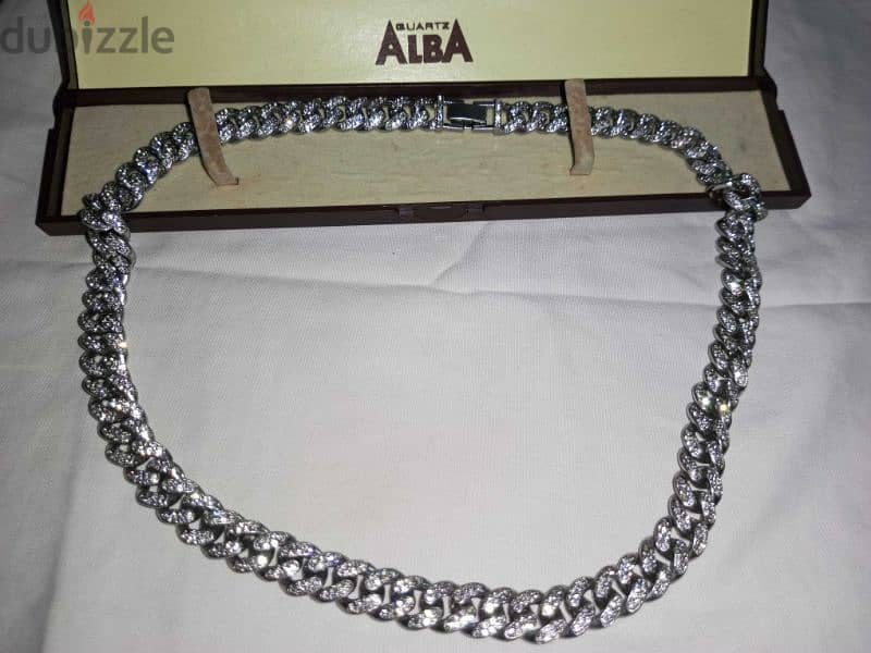 Iced out platinum silver chain necklace 0