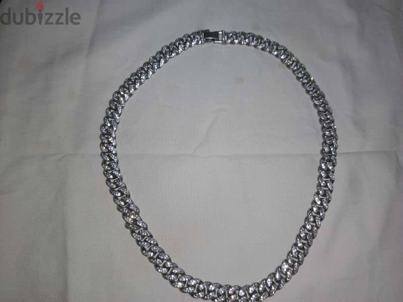 Iced out platinum silver chain necklace 1
