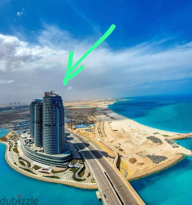 Apartment for sale in New Alamein Towers, first row, direct to the sea    Fully finished and with central air conditioners 9