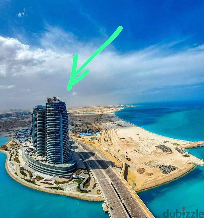 Apartment for sale in New Alamein Towers, first row, direct to the sea    Fully finished and with central air conditioners 9