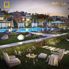 شقة ارضي بحديقة للبيع في العاصمة الادارية الجديدة مقدم 10% في كمبوند يارو YARU