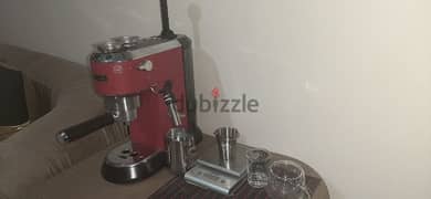 ماكينة تحضير القهوة الاسبريسو ديلونجي ديديكا ستايل، 1300 وات، احمر