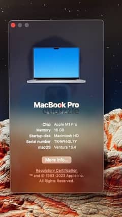 Macbook pro 16 Inch M1 pro Spacegray 0