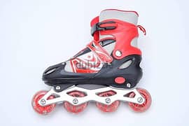 حذاء تزلج بصف عجلات واحد قابل للتعديل، لون احمر \ لون اسود 0