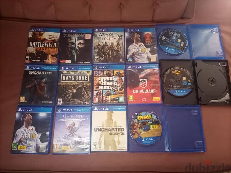 جهاز ps4 برو 1 تيرا ومعاه 13 اسطوانه 8