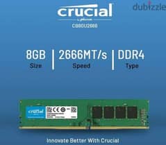 8GB Ram DDR4 2666Mhz Crucial