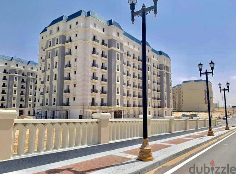 104 sqm nautical apartment for sale, immediate receipt, fully finished, in New Alamein, North Coast, Latin Quarter Compound 14