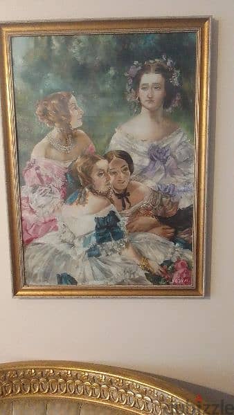 Victorian women oil painting Original 1