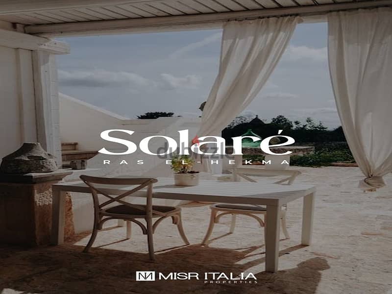 Two-room chalet for sale in the North Coast, Solari Village, Egypt, Italy, double view on the sea and the lagoon, fully finished, next to Mountain Vie 3
