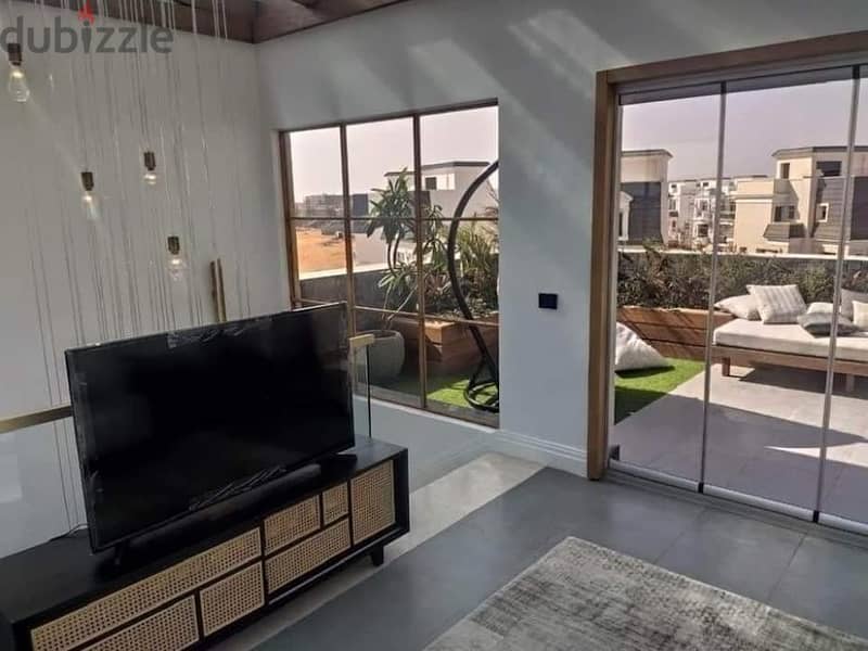 Apartment 190m with garden corner for sale 4Bdr down payment 1.2 million Mountain View iCity October Club Park next to Mall of Arabia and Sheikh Zayed 15