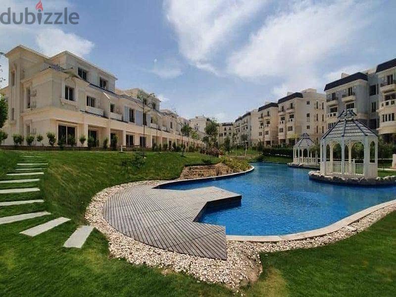 Apartment 190m with garden corner for sale 4Bdr down payment 1.2 million Mountain View iCity October Club Park next to Mall of Arabia and Sheikh Zayed 18