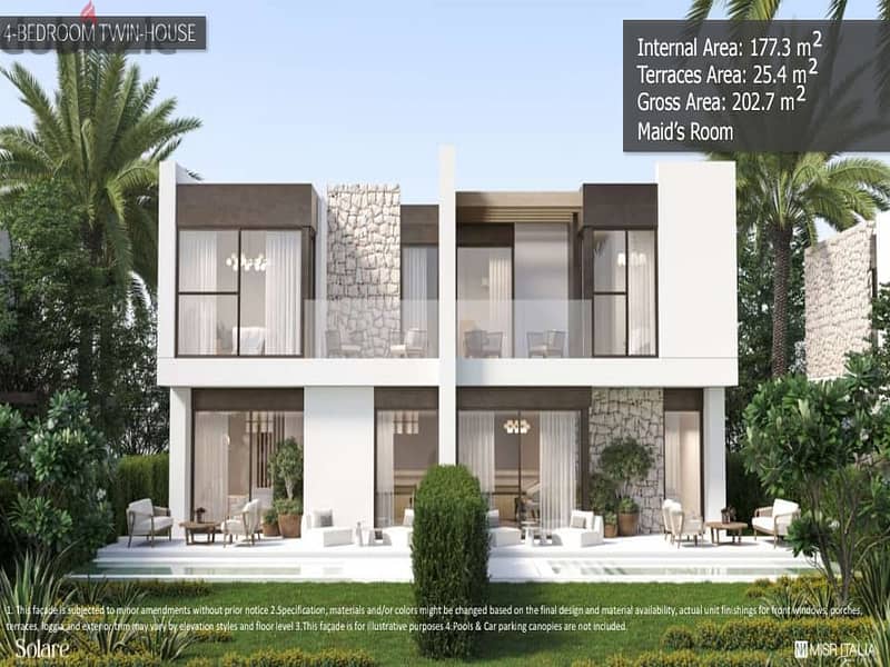 4Bed villa for sale down payment 1.3 million Solari Ras El Hekma Village North Coast next to Swan Lake first row sea view 20