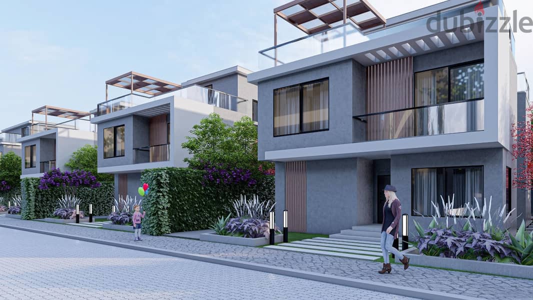Installments over 8 years at a competitive price for an independent villa with a garden in Sun Square Compound 6