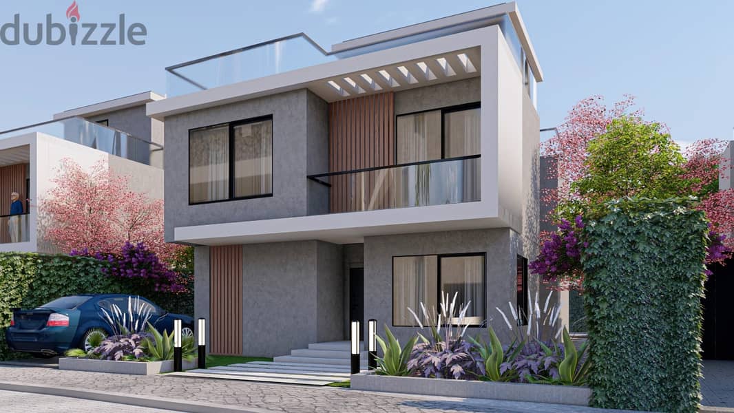 Installments over 8 years at a competitive price for an independent villa with a garden in Sun Square Compound 16