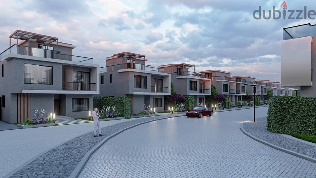 8 years installment for a villa at a competitive price with a private garden in Sheikh Zayed, Sun Square Compound 10