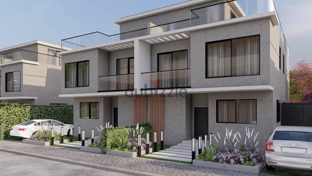 8 years installment for a villa at a competitive price with a private garden in Sheikh Zayed, Sun Square Compound 17