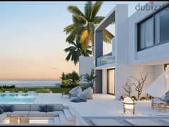 With a 5% down payment, a twin house for sale in installments, fully finished, in a very special location, directly overlooking the sea, in (Live Cira