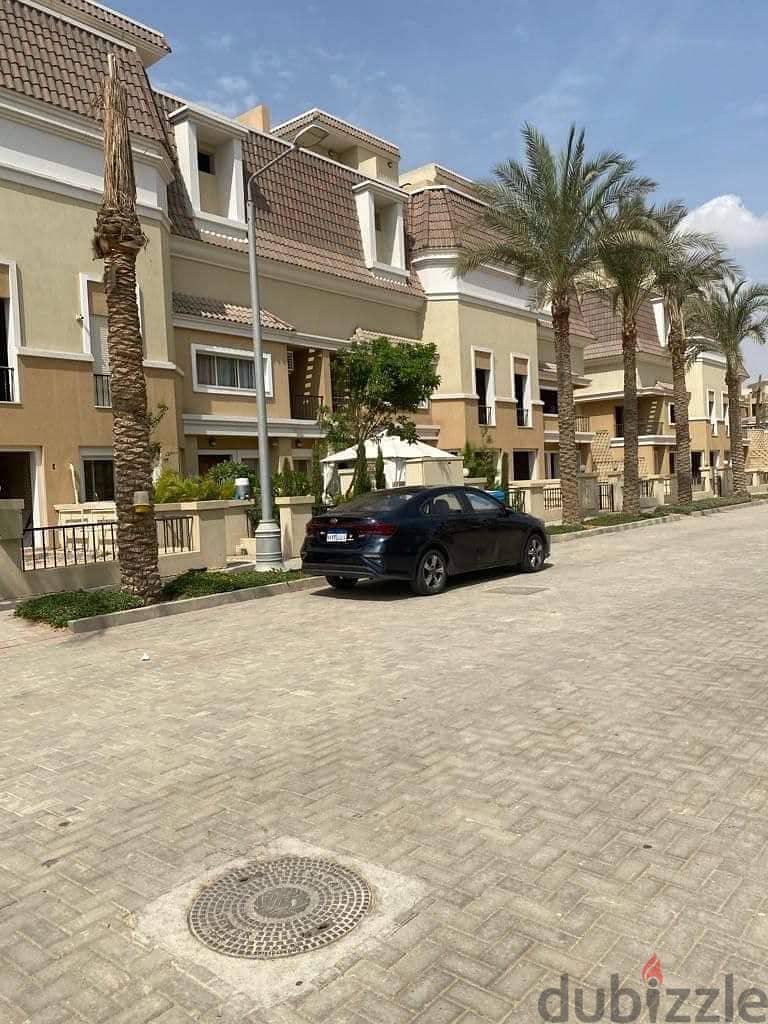 Villa for sale very special price 5 rooms in Sarai Compound very special location wall in wall with Madinaty on the Suez Road entrance to Mostkbal 6