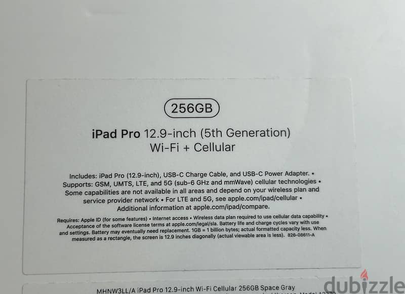 ipad pro 12.9-inch (5th Generation) Wi-Fi + Cellular 256GB 4