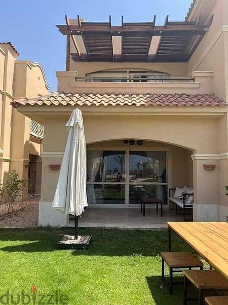 Immediate delivery of a 150 sqm chalet (finished) + 50 sqm garden, first row on the sea, for sale in La Vista, Ain Sokhna, Lavista Gardens, 5 years in 1