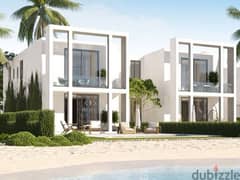 Chalet  for sale, 95m, finished, with kitchen and air conditioners, in D-Bay, North Coast  first row directly on the lagoon