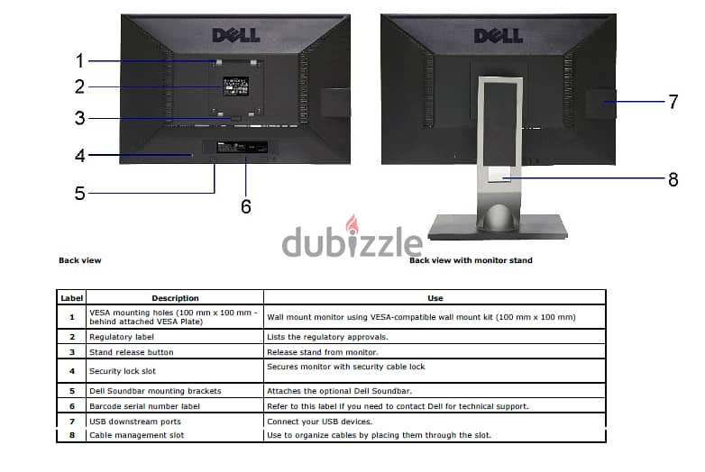 Dell  P2011H Monitor  للبيع 2