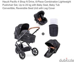 Hauck Pacific 4 Shop N Drive Pushchair set and car seat 0