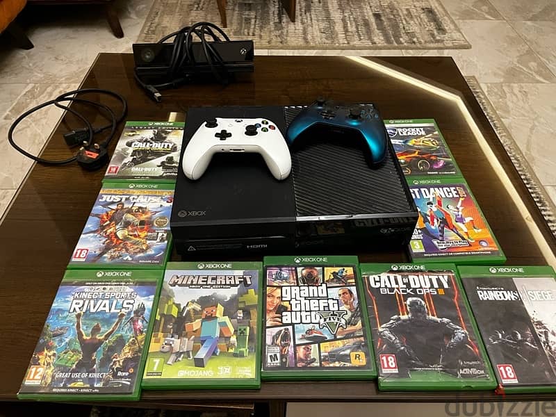 X box one, 1TB + 9 games + kinect + 2 controllers 1